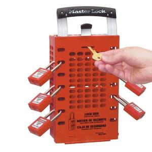 Master Lock 498A Lockout Tagout Portable Group Lock Box(14 Padlock Capacity)