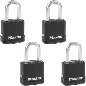 Master Lock Black Magnum Keyed-Alike Padlocks with All-Weather Cover, Outdoor Lock for Fence or Gate with a 1-7/8 Inch Lock Body and 1-1/2 Inch Shackle, 3-Pack(4 Count (Pack of 1))