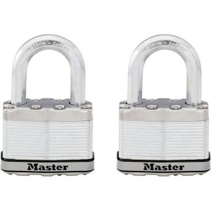 Master Lock M15XTLF Magnum Heavy Duty Outdoor Padlock with Key, 2 Pack Keyed-Alike(2 Pack  Keyed-Alike)