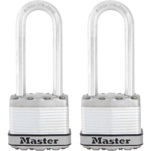 Master Lock M1XTLJ Magnum Heavy Duty Padlock with Key, 2 Pack Keyed-Alike(2 Pack  Keyed-Alike)
