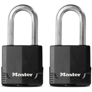 Master Lock M515XTLH Magnum Heavy Duty Padlock with Key, 2 Pack Keyed-Alike(2 Pack  Keyed-Alike)