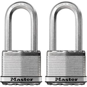 Master Lock M5XDLH Magnum Heavy Duty Padlock with Key, 1 Pack Silver(2 Pack  Keyed-Alike)