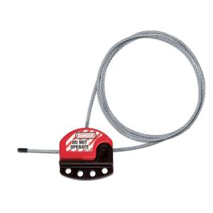 Master Lock S806 Adjustable Lockout Tagout Steel Cable, 5/32″ Diameter, Black/Red(5/32″ Diameter)