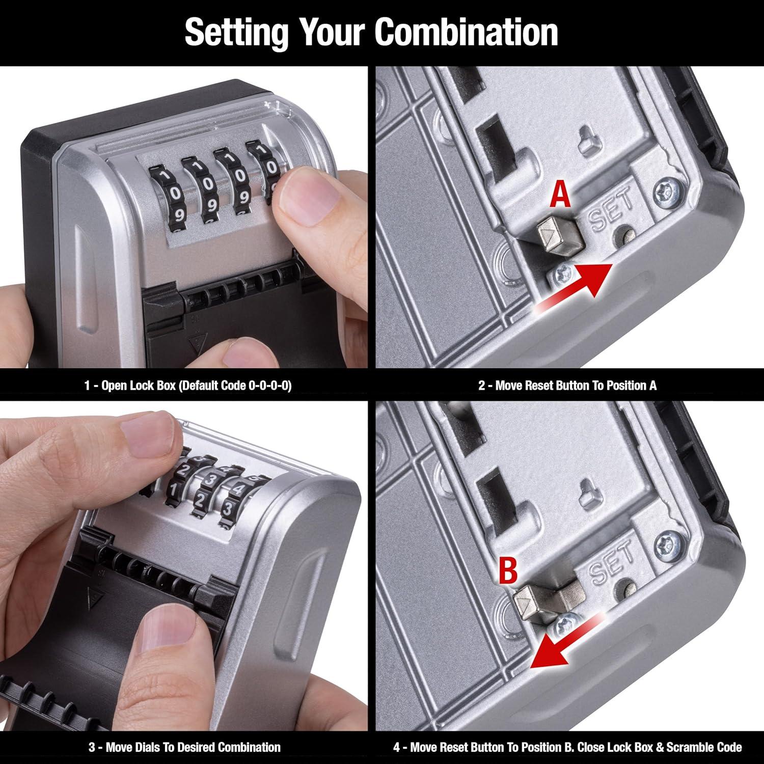 imageMaster Lock High Capacity Key Lockbox Combination Dial Wall Mount