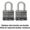 Master Lock 3SSQ Stainless Steel Outdoor Padlock with Key, 4 Pack Keyed-Alike(2 Pack  Keyed-Alike)