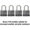 Master Lock 3SSQ Stainless Steel Outdoor Padlock with Key, 4 Pack Keyed-Alike(4 Pack  Keyed-Alike)