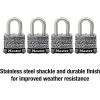 Master Lock 3SSQ Stainless Steel Outdoor Padlock with Key, 4 Pack Keyed-Alike(4 Pack  Keyed-Alike)