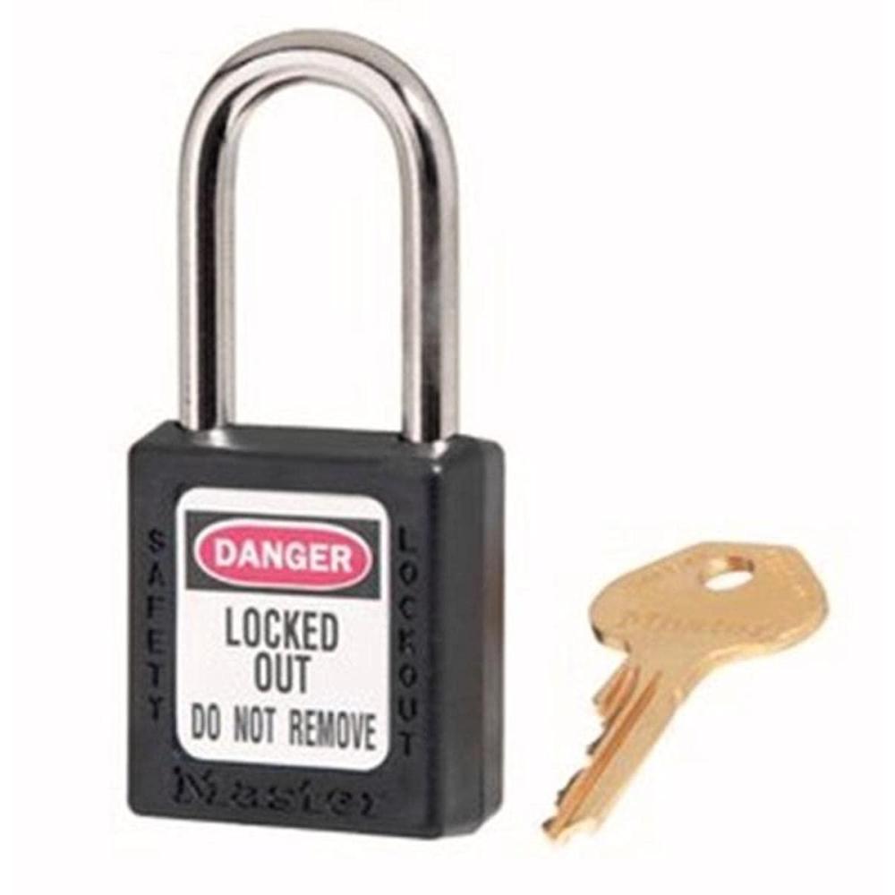 imageMaster Lock 410KABLK2KEY Lockout Tagout Safety Padlock with Key KeyedAlikeBlack