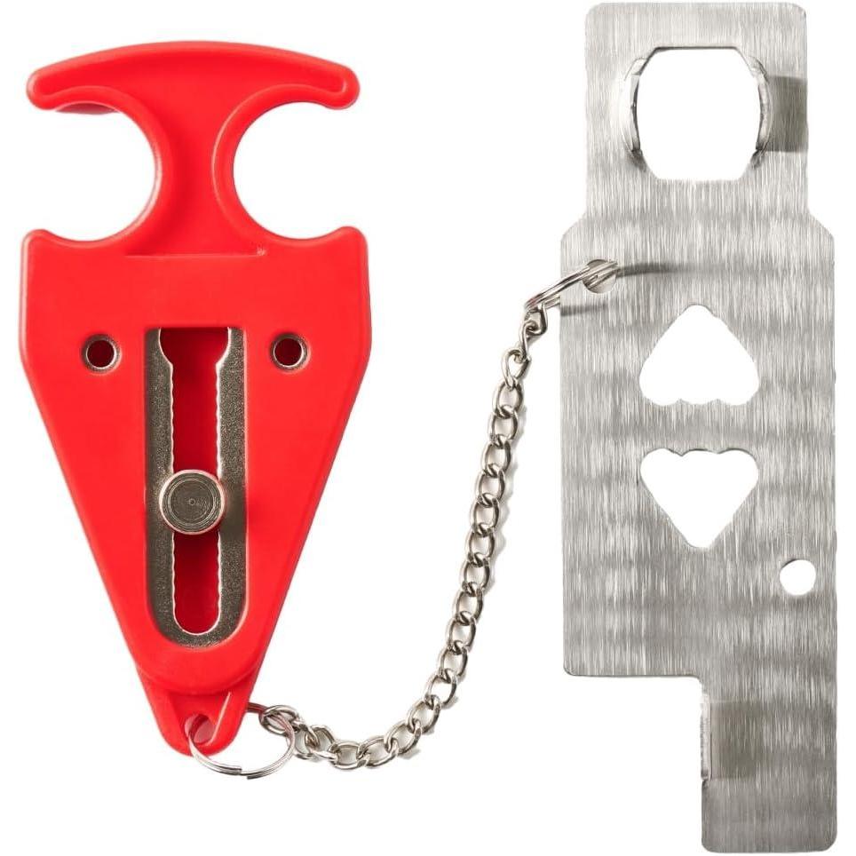 imageMaster Lock Portable Door Lock for Travelers at Hotel Apartment Front Entry Security with Stopping Protection 2 pk1 Pack