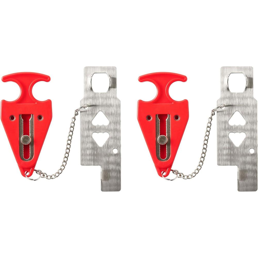 imageMaster Lock Portable Door Lock for Travelers at Hotel Apartment Front Entry Security with Stopping Protection 2 pk2 Pack