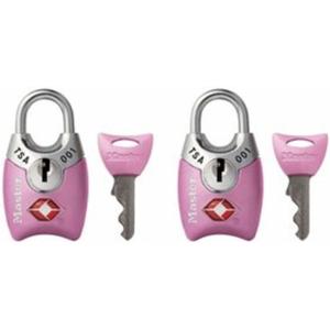 Master Lock 4689T TSA Approved Luggage Lock with Key, 2 Pack, Pink