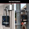 Master Lock Black Outdoor Bluetooth Smart Padlock with Keypad, Smart Locks for Tools, Gates, Sheds, 2-7/32 inches Wide, 4401LHEC(Outdoor Padlock)