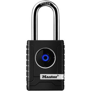 Master Lock Black Outdoor Bluetooth Smart Padlock with Keypad, Smart Locks for Tools, Gates, Sheds, 2-7/32 inches Wide, 4401LHEC(Outdoor Padlock)