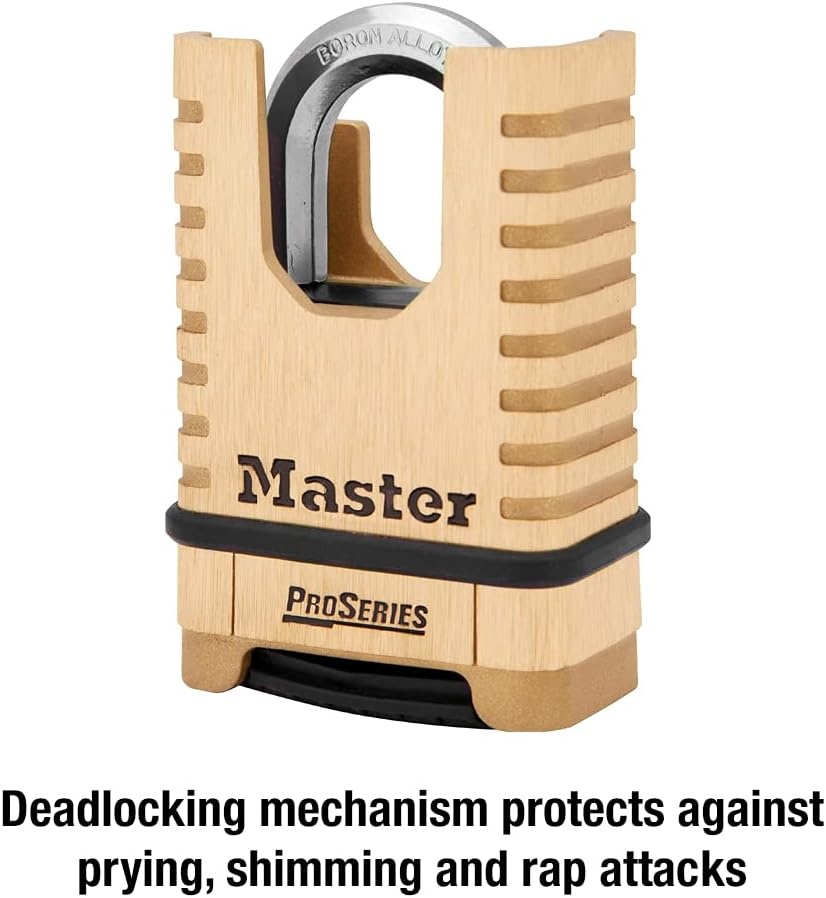 image:imageMaster Lock ProSeries Brass Padlock Set Your Own Combination Lock Commercial Grade Locks with Code for Tools Fences Gates 214 inches Wide 1177DLock