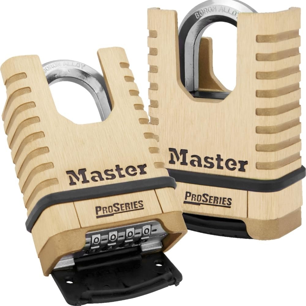 image:imageMaster Lock ProSeries Brass Padlock Set Your Own Combination Lock Commercial Grade Locks with Code for Tools Fences Gates 214 inches Wide 1177DLock