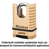 Master Lock ProSeries Brass Padlock, Set Your Own Combination Lock, Commercial Grade Locks with Code for Tools, Fences, Gates, 2-1/4 inches Wide, 1177D(Lock)
